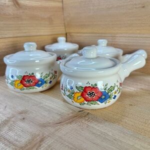 Soup Bowl Set Provincial by home concepts Floral Garden Warm Stew Colorful